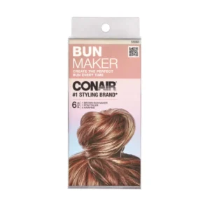 Conair Bun Maker Kit with Bobby Pins, Brown, 6 Count