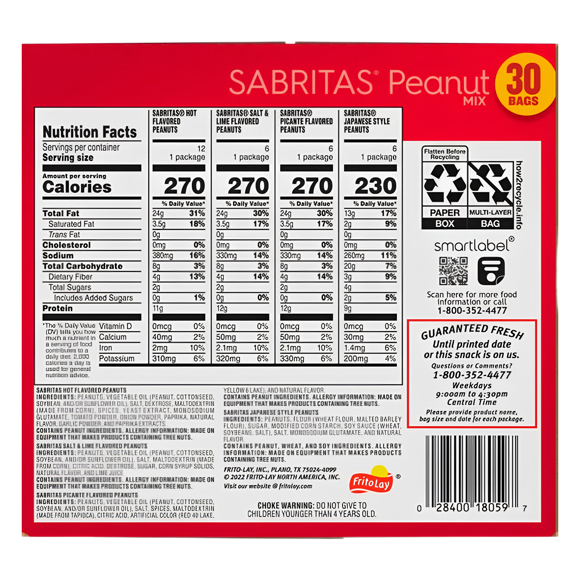 Sabritas Peanuts Variety Pack — 1.625 oz × 30 Bags - Image 4