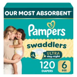 Pampers Swaddlers Ultra Diapers — Day & Night Protection | Sizes 3–7