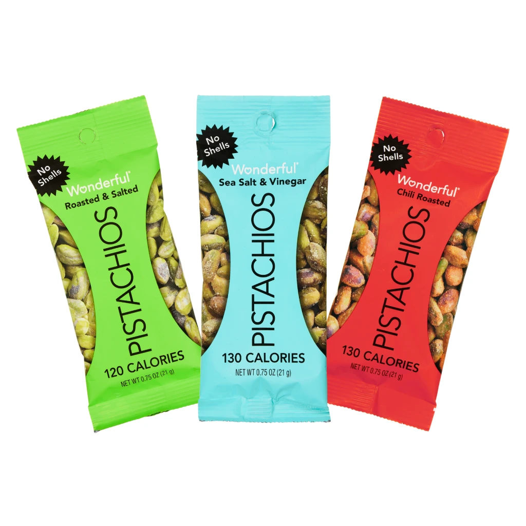 Wonderful Pistachios No-Shell Variety Pack — 0.75 oz × 24 Bags - Image 2